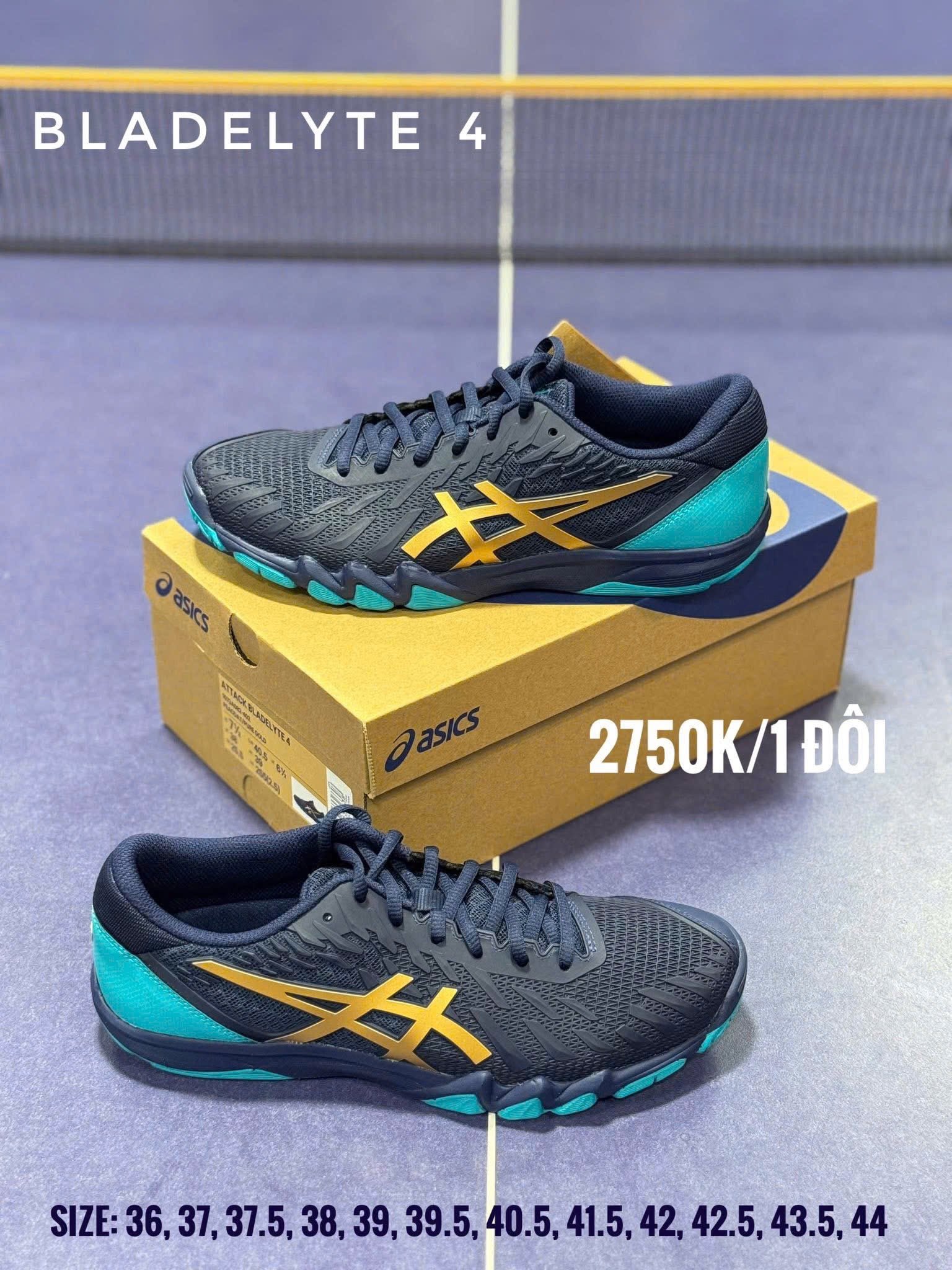 giay asics attack bladelyte 4 2026 xanh vang 5